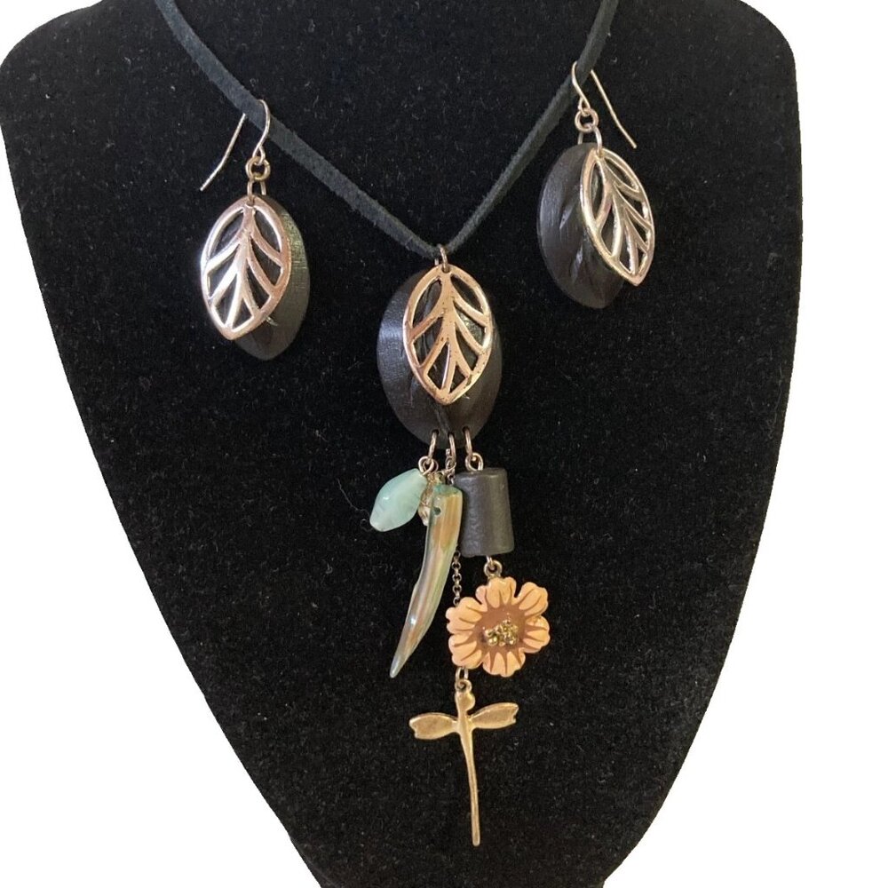 Forest Fairycore Necklace Earring preloved Set